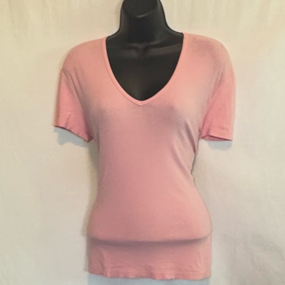 H-99 Ann Taylor Pink‎ Short Sleeve Pullover Blouse Size XS